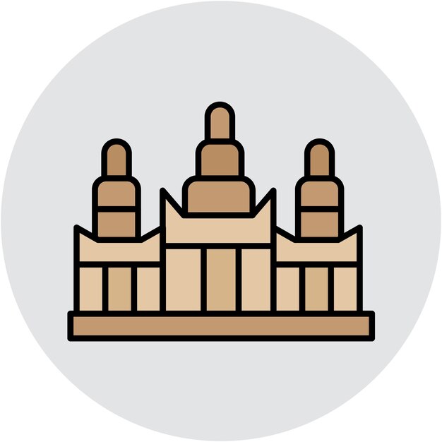 Estilo de ilustración vectorial de Angkor Wat