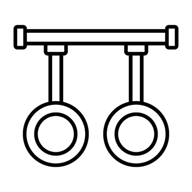 Estilo de ilustración vectorial de los anillos de gimnasio