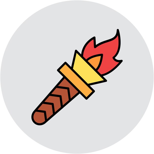 Estilo de la ilustración vectorial de la antorcha