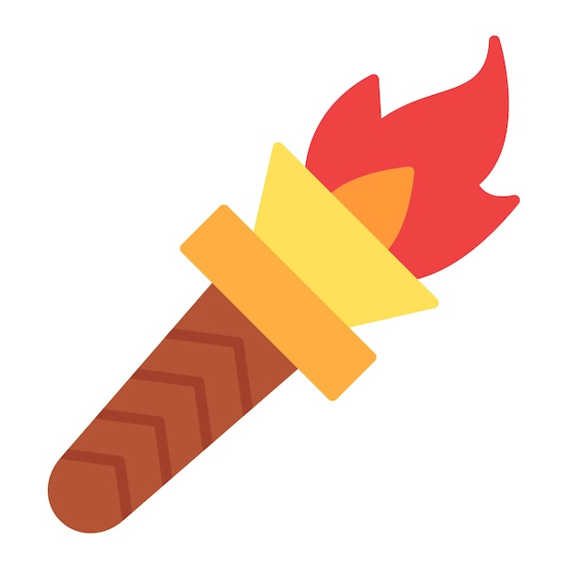 Estilo de la ilustración vectorial de la antorcha
