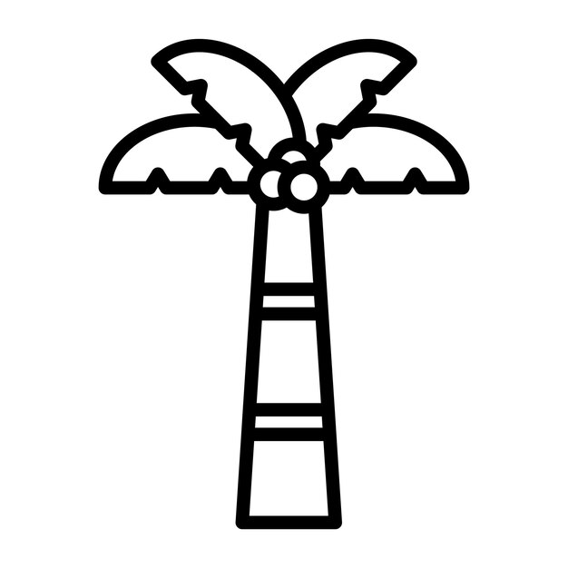 Estilo de ilustración vectorial del árbol de coco