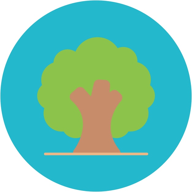 Estilo de ilustración vectorial de árbol de hoja perenne