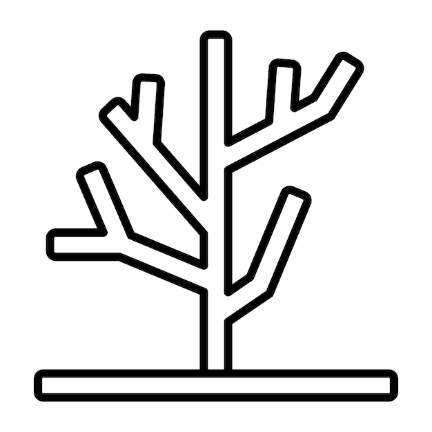 Estilo de ilustración vectorial de árbol seco