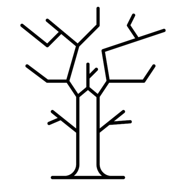 Estilo de ilustración vectorial de árbol seco