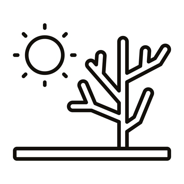 Estilo de ilustración vectorial de árbol seco