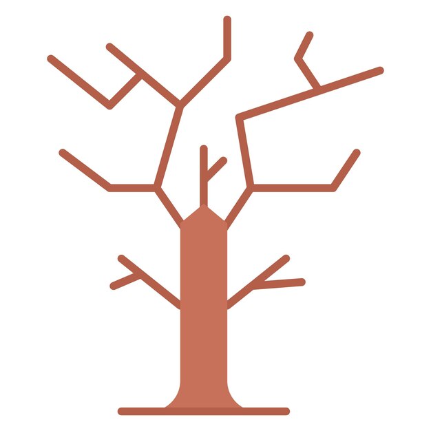 Estilo de ilustración vectorial de árbol seco