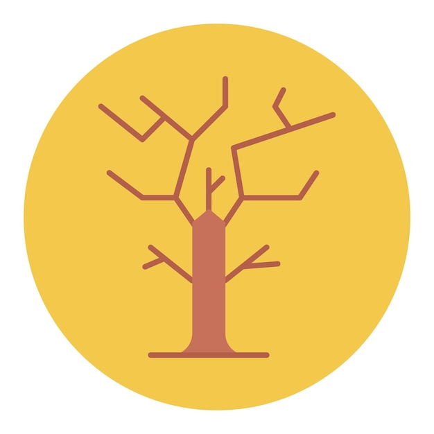 Estilo de ilustración vectorial de árbol seco
