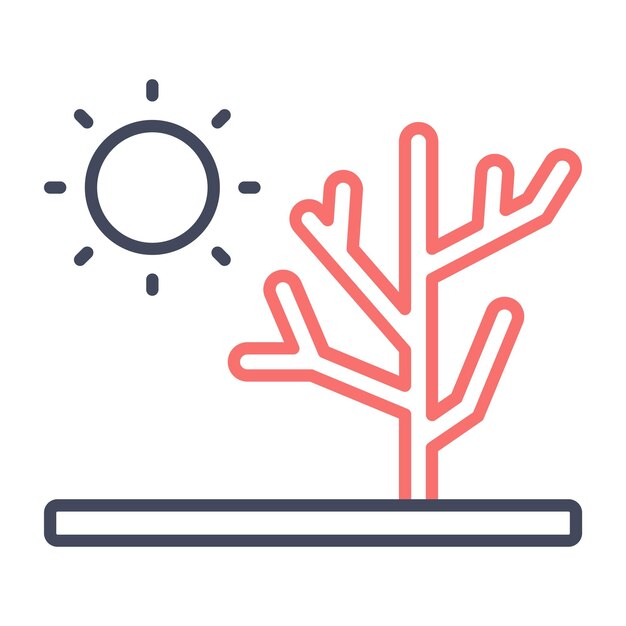 Estilo de ilustración vectorial de árbol seco