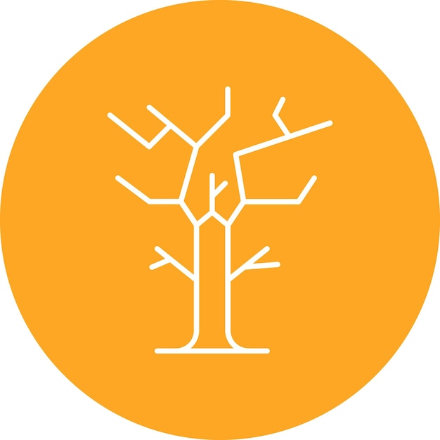 Estilo de ilustración vectorial de árbol seco