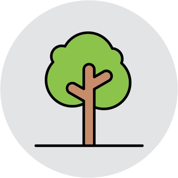 Estilo de ilustración vectorial del árbol