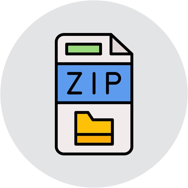Estilo de ilustración vectorial del archivo Zip