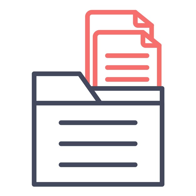 Estilo de la ilustración vectorial de los archivos de carpeta