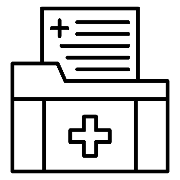 Estilo de ilustración vectorial de archivos médicos