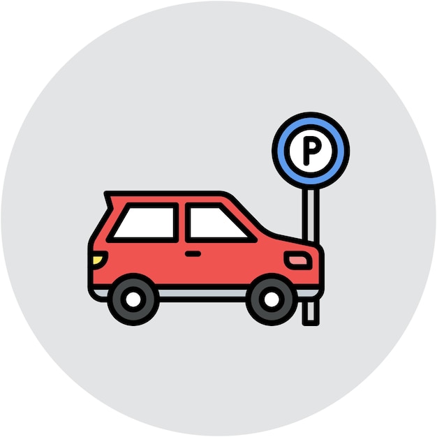 Estilo de ilustración vectorial del área de estacionamiento
