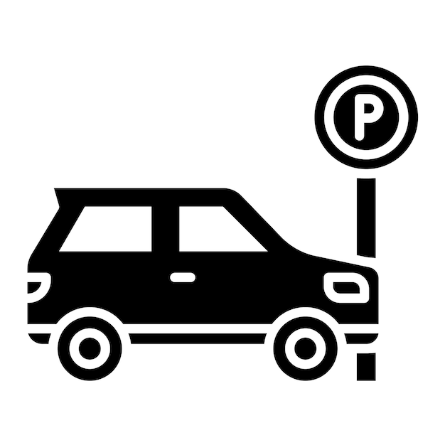 Estilo de ilustración vectorial del área de estacionamiento