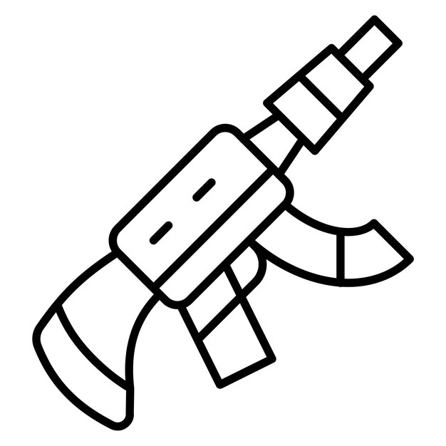 Estilo de ilustración vectorial del arma del ejército