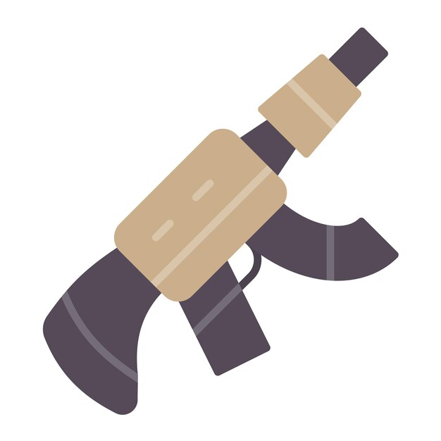 Estilo de ilustración vectorial del arma del ejército