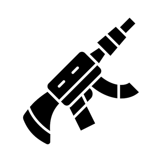 Estilo de ilustración vectorial del arma del ejército