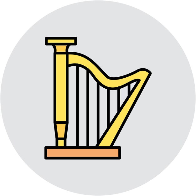 Estilo de ilustración vectorial del arpa