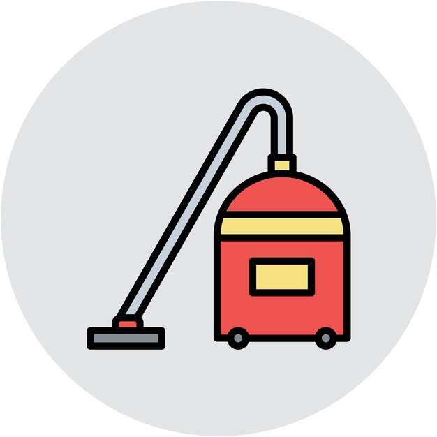 Estilo de la ilustración vectorial de la aspiradora