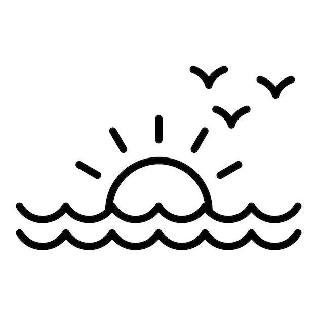 Estilo de ilustración vectorial del atardecer