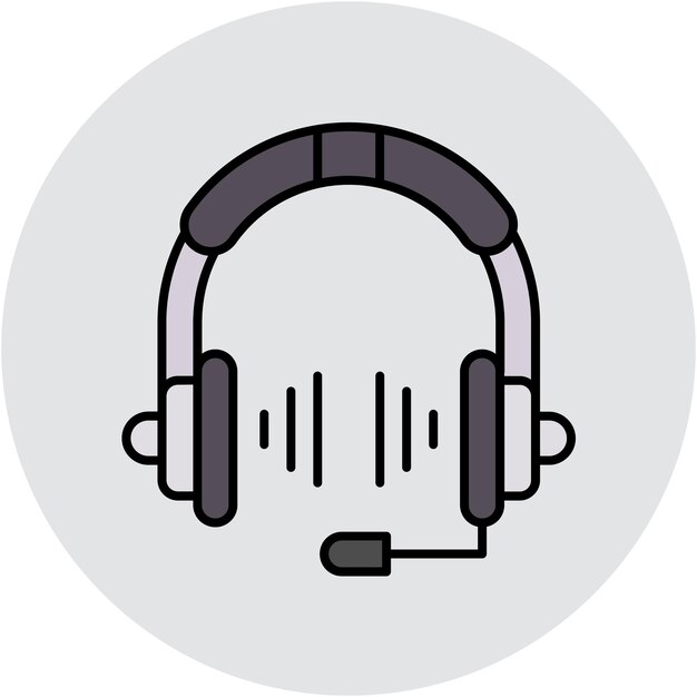 Estilo de ilustración vectorial de los auriculares