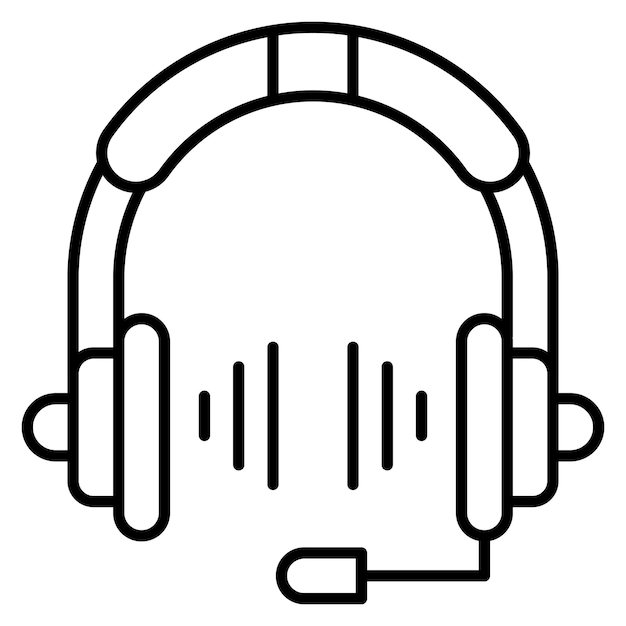 Estilo de ilustración vectorial de los auriculares