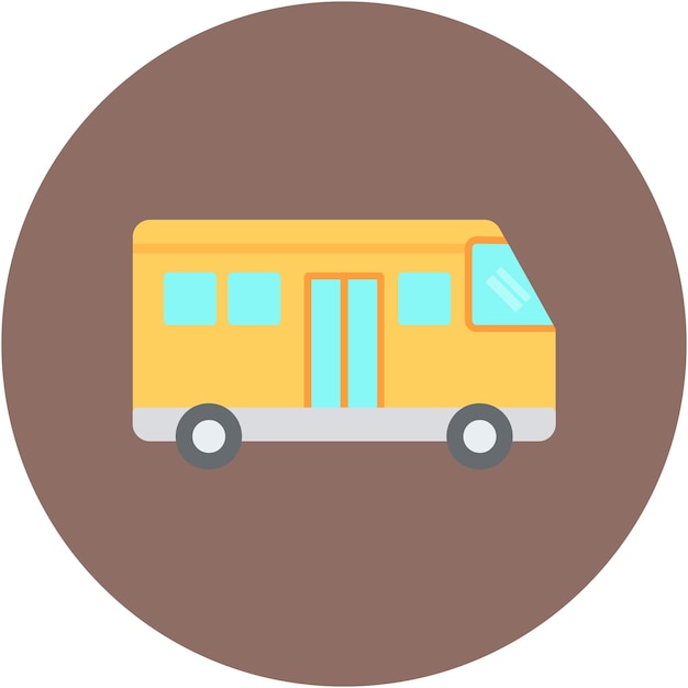 Estilo de ilustración vectorial del autobús escolar