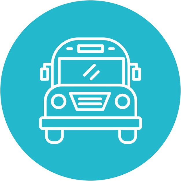 Estilo de ilustración vectorial del autobús escolar