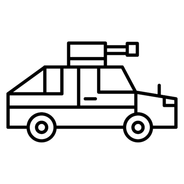 Estilo de ilustración vectorial de automóviles del ejército