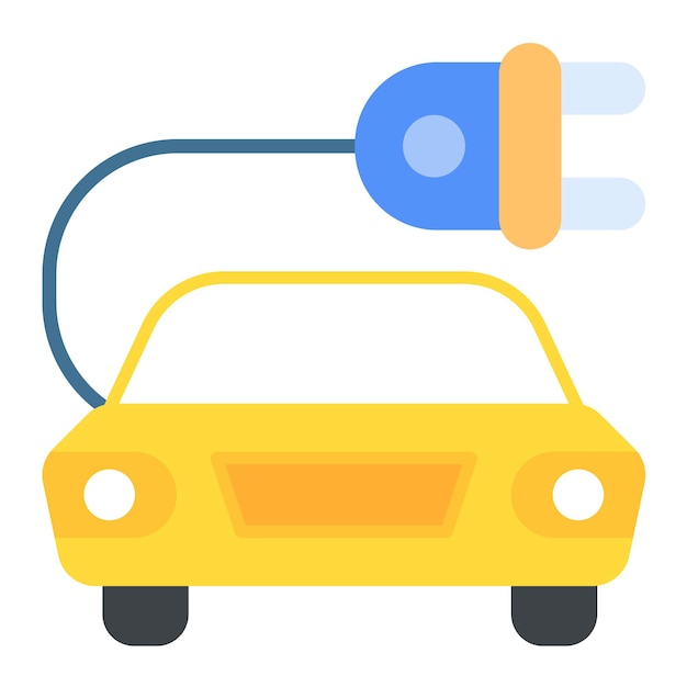Estilo de ilustración vectorial de automóviles eléctricos