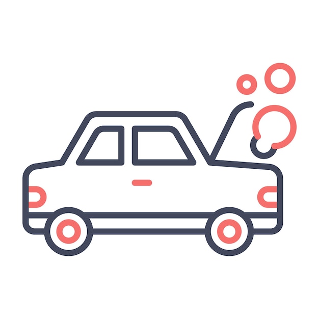 Estilo de ilustración vectorial de automóviles rotos