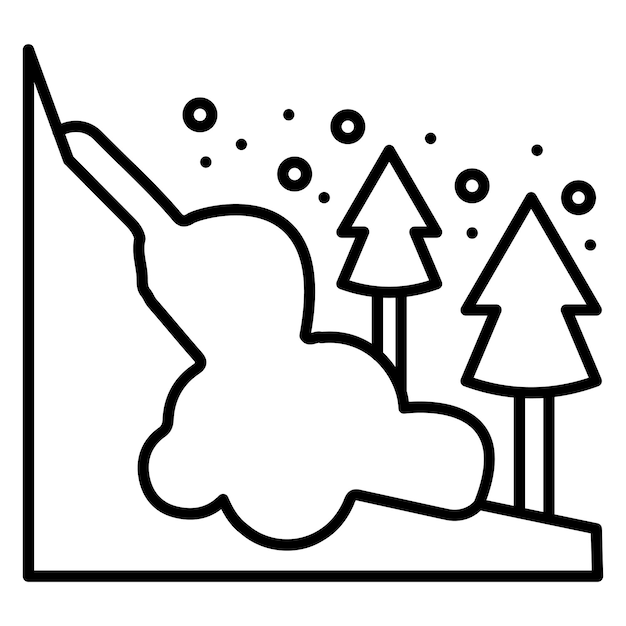 Vector estilo de ilustración vectorial de la avalancha de nieve