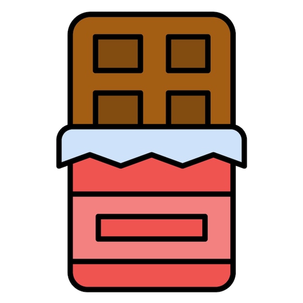Estilo de ilustración vectorial de la barra de chocolate
