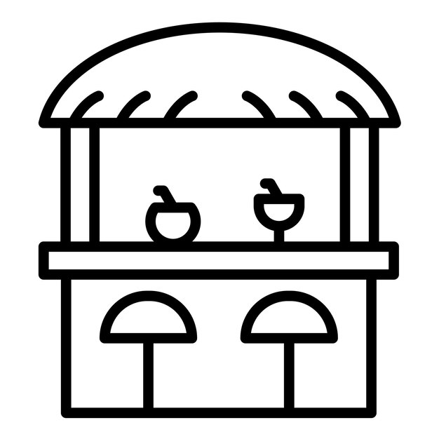 Estilo de ilustración vectorial de la barra de playa