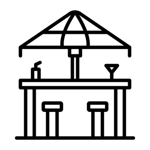 Estilo de ilustración vectorial de la barra de playa