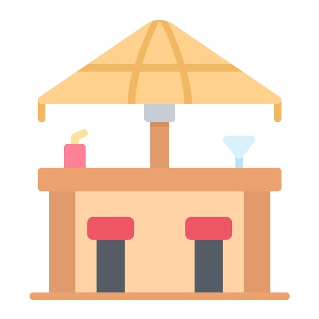 Estilo de ilustración vectorial de la barra de playa