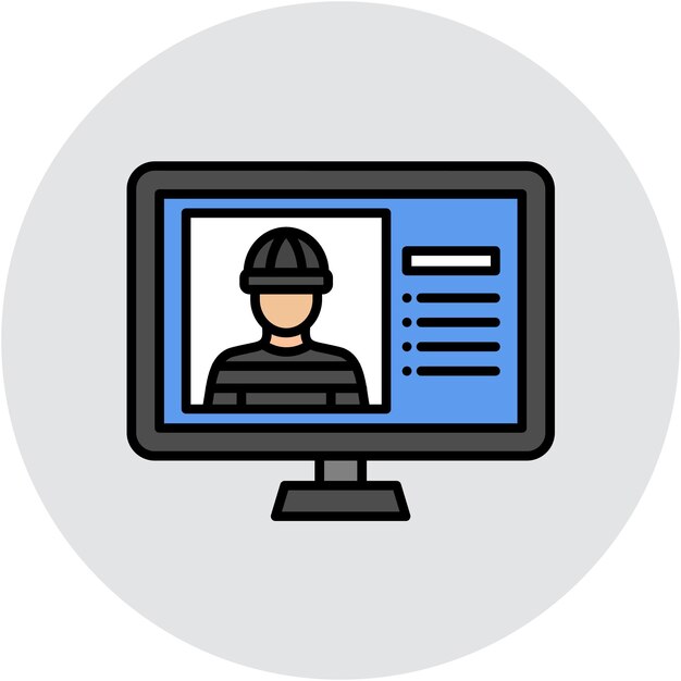 Estilo de ilustración vectorial de la base de datos criminal