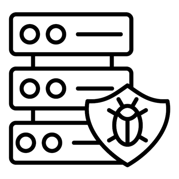 Estilo de ilustración vectorial de la base de datos dañada