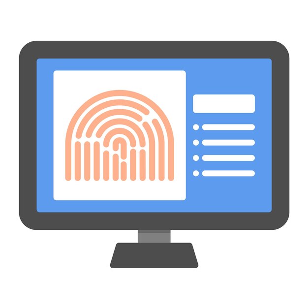 Estilo de ilustración vectorial de la base de datos de huellas dactilares