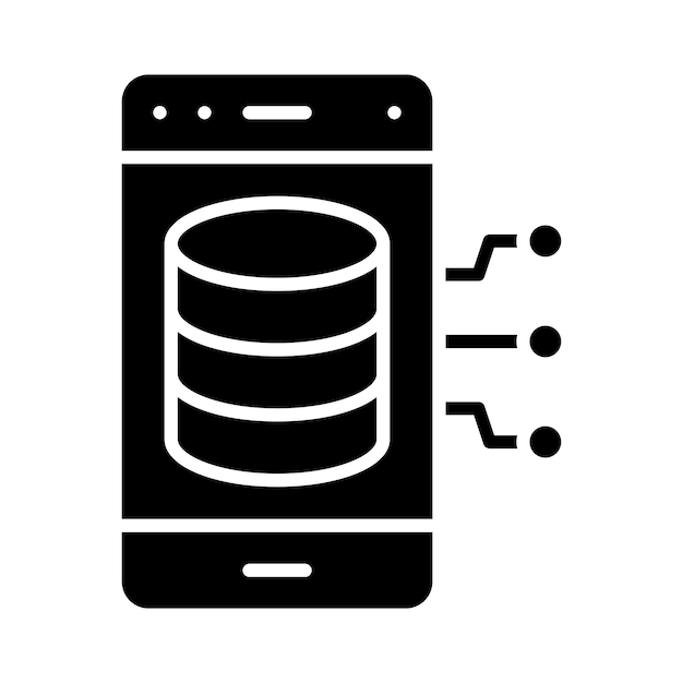 Estilo de ilustración vectorial de la base de datos de teléfonos inteligentes