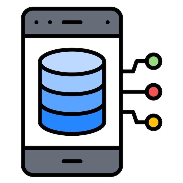 Vector estilo de ilustración vectorial de la base de datos de teléfonos inteligentes