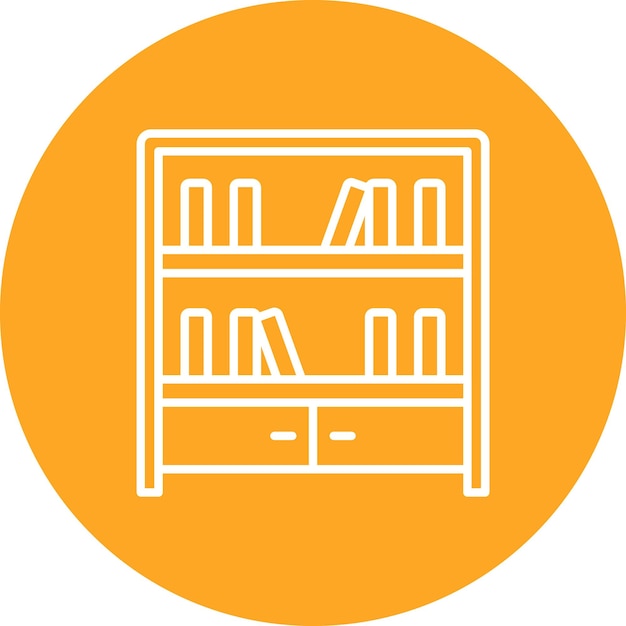 Estilo de ilustración vectorial de la biblioteca de estanterías