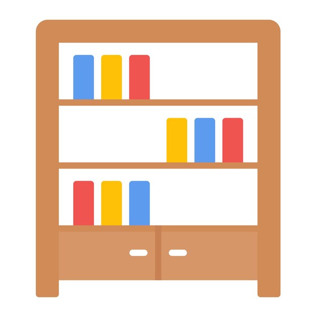 Estilo de ilustración vectorial de la biblioteca del gabinete