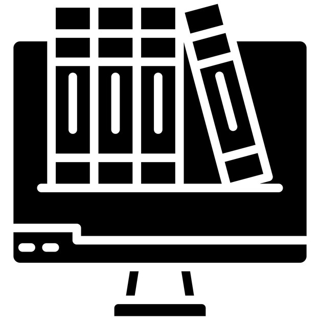 Estilo de ilustración vectorial de la biblioteca en línea
