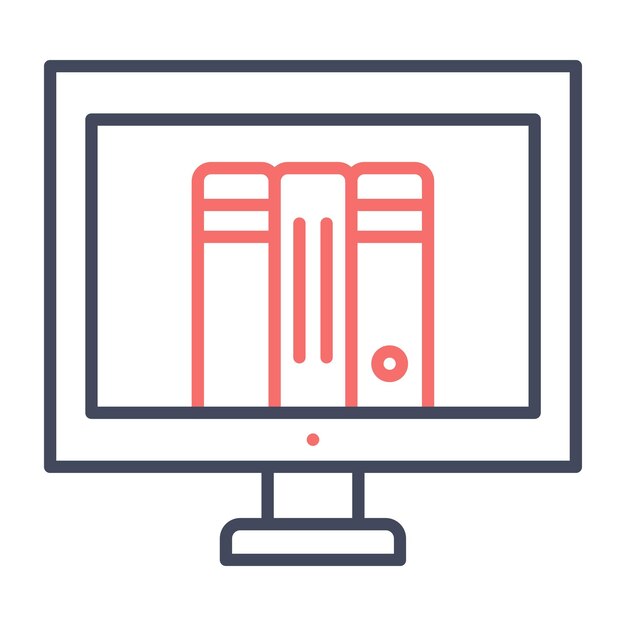 Estilo de ilustración vectorial de la biblioteca en línea