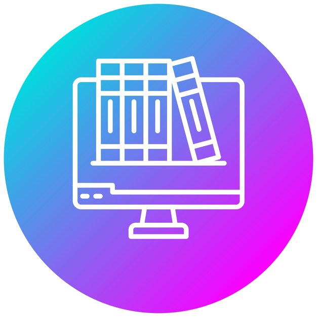 Estilo de ilustración vectorial de la biblioteca en línea