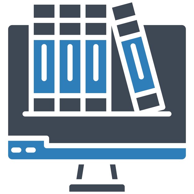 Estilo de ilustración vectorial de la biblioteca en línea