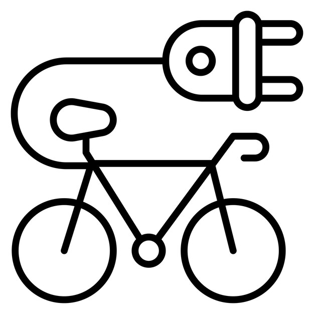 Estilo de ilustración vectorial de bicicletas eléctricas