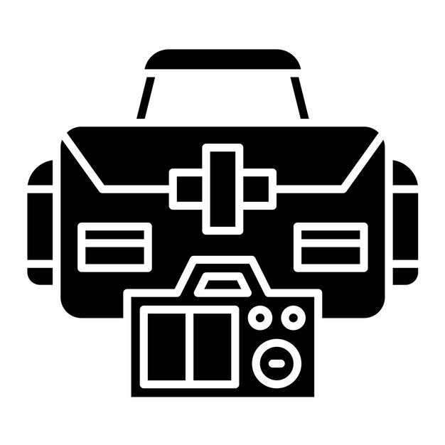 Estilo de ilustración vectorial de la bolsa de la cámara